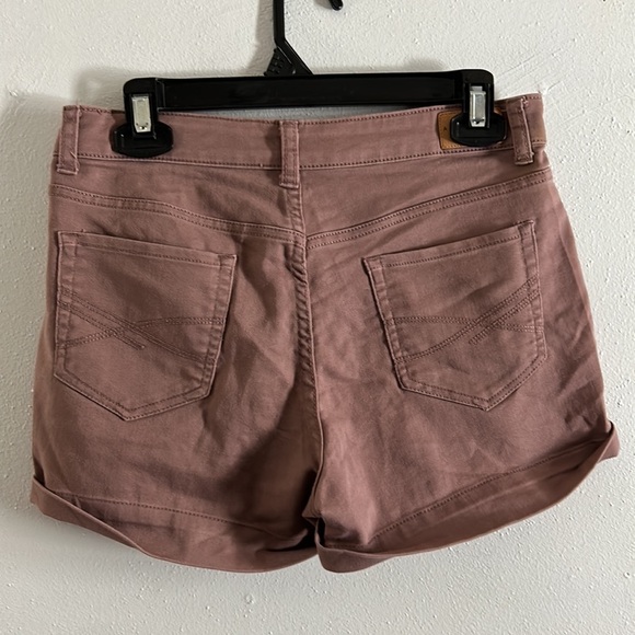 Used Mauve Aeropostale High Waisted Midi Shorts Size 6 - Picture 2 of 4